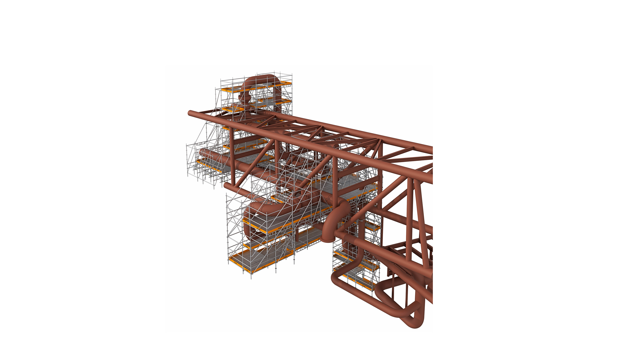 O andaime multidireccional temporário desenvolvido para realizar os diversos trabalhos da indústria e barragens de energia. Verifique as soluções que o andaime para a indústria BRIO oferece.