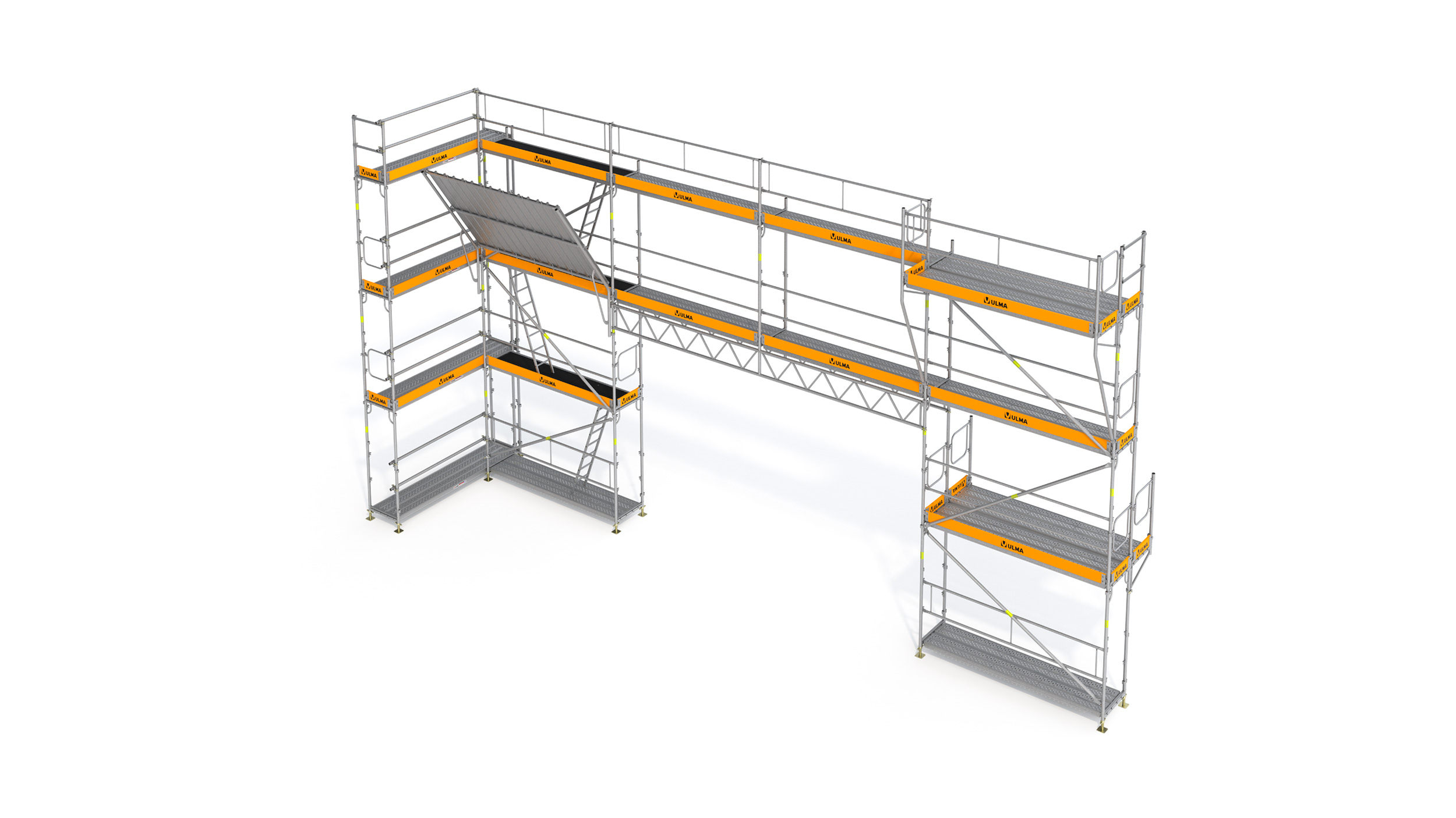 Andaime modular de alto rendimento, de montagem rápida e fácil. Especialmente indicado para trabalhos diversos em fachadas, com total segurança.  Produto certificado.