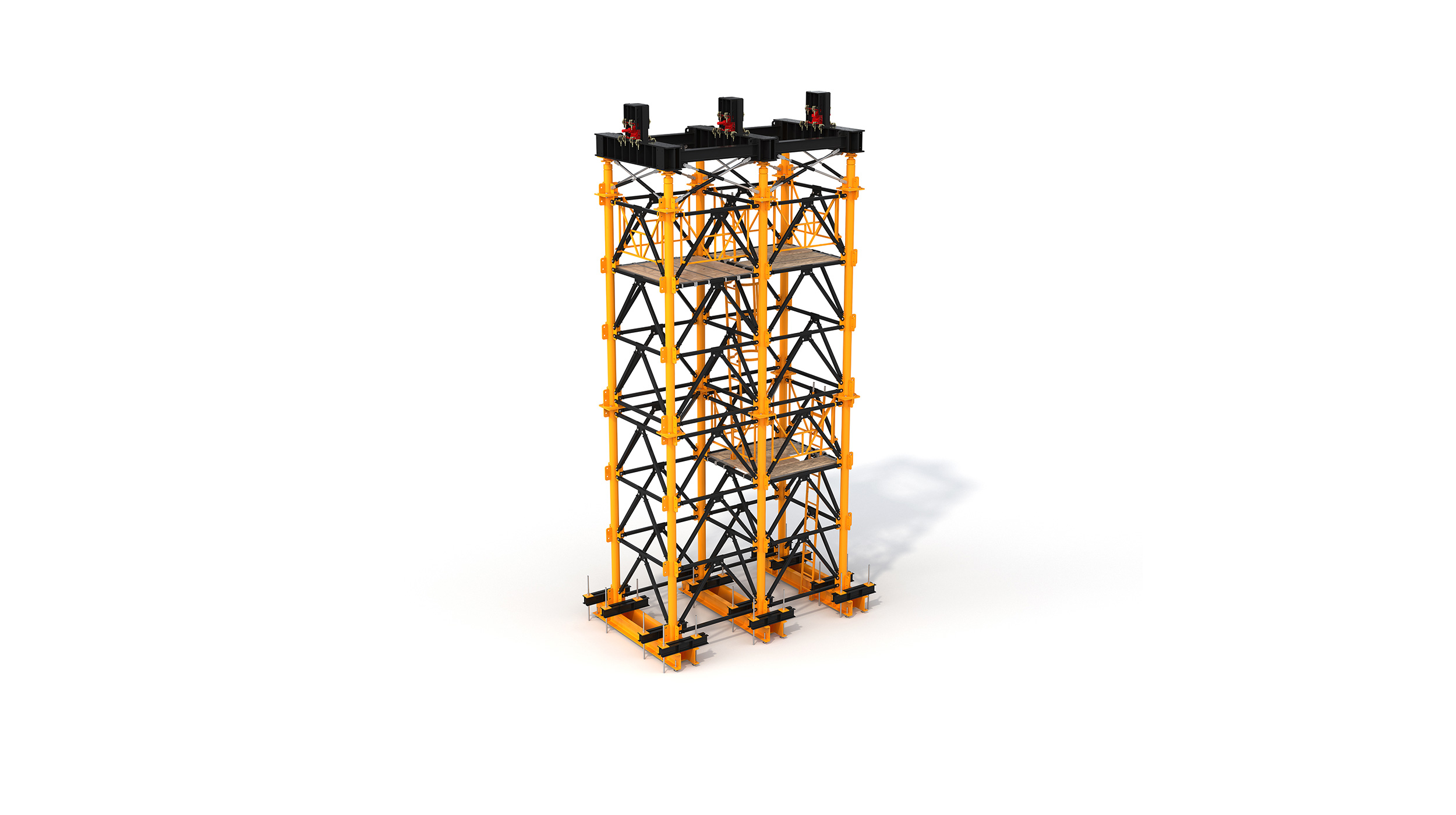 Torre de grande carga desenvolvido para a construção de pontes e viadutos de grande altura. Aspectos a destacar: sistema modular, facilidade de transporte e montagem rápida y segura em obra.