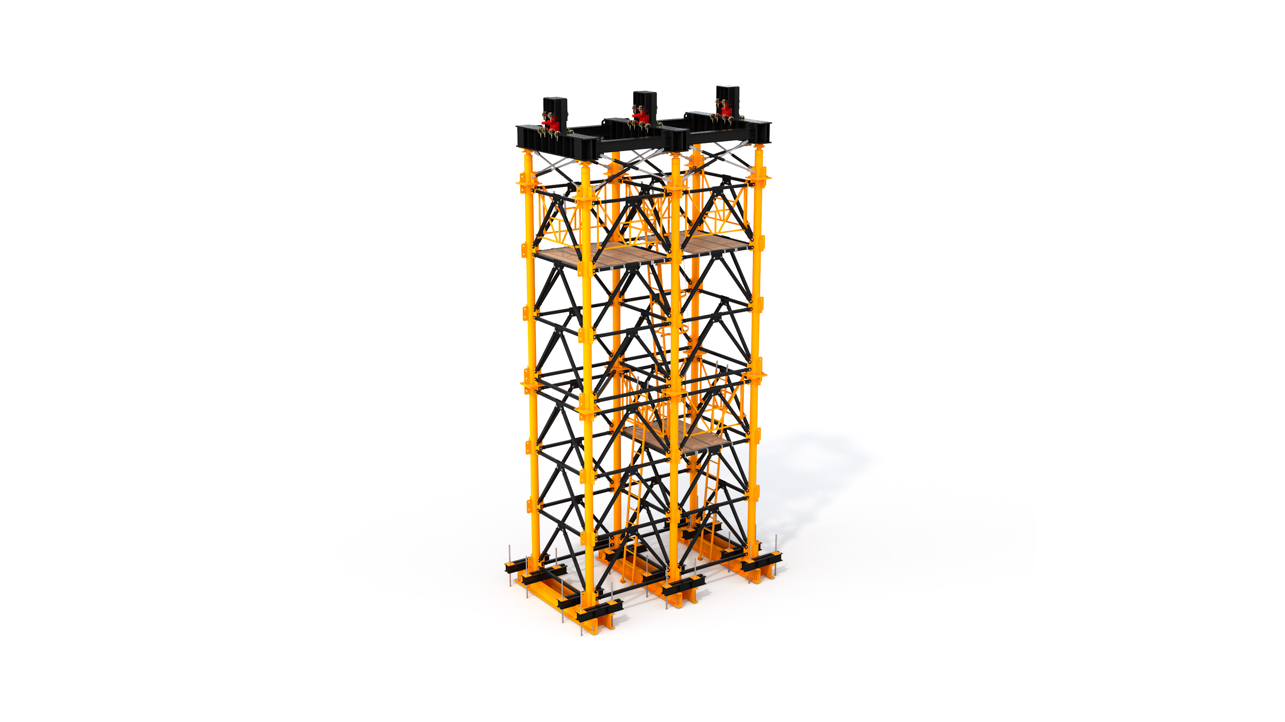 Torre de grande carga desenvolvido para a construção de pontes e viadutos de grande altura. Aspectos a destacar: sistema modular, facilidade de transporte e montagem rápida y segura em obra.