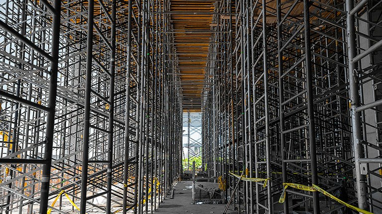 Estacionamento em altura em Long Island City, Nova Iorque, EUA.