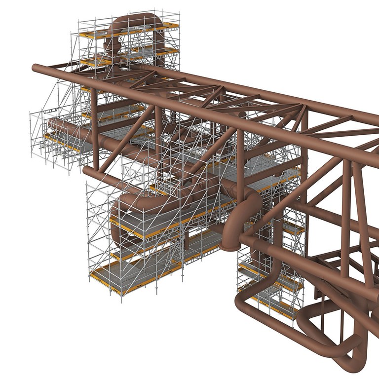 Andaime industrial BRIO para trabalhos de construção e manutenção no sector industrial e energético.