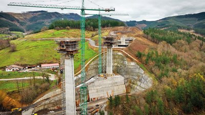 Reutilização do material ao máximo e redução do prazo de execução do viaduto de Zumelegi